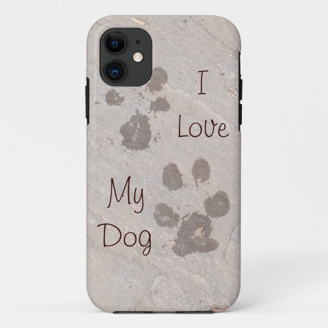 Dog Pawprints - I Liebe My Dog iPhone 5 Fall Case-Mate iPhone Hülle (Rückseite)