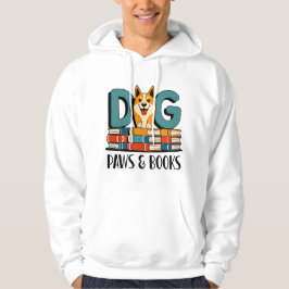 Dog Paws and Books Design Hoodie