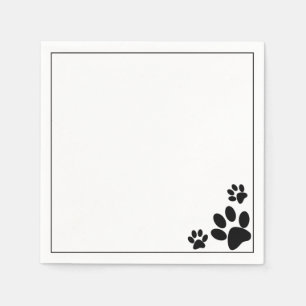Dog Paws B&W Serviette