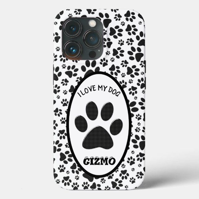 Dog Paws Black and White Polka Dot Case-Mate iPho Case-Mate iPhone Hülle (Rückseite)