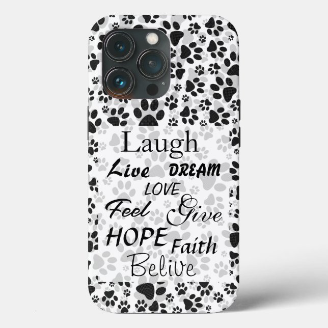 Dog Paws Black and White Polka Dot Case-Mate iPho iPhone Hülle (Rückseite)