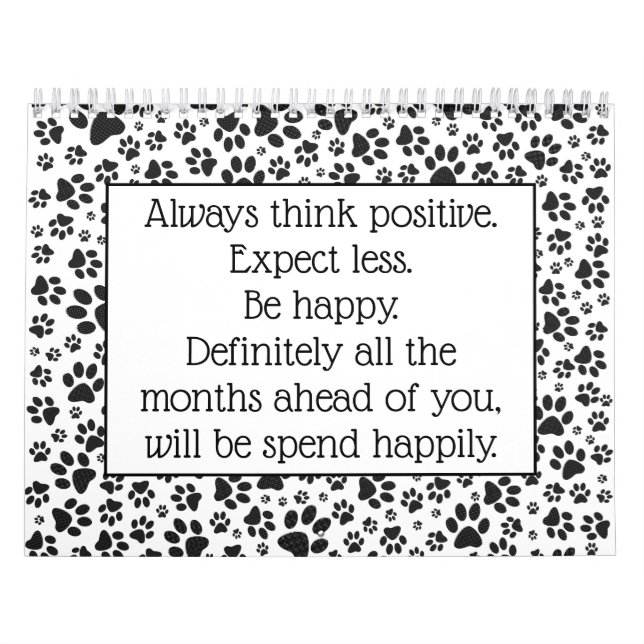Dog Paws Black and White Polka Dot Kalender (Titelbild)