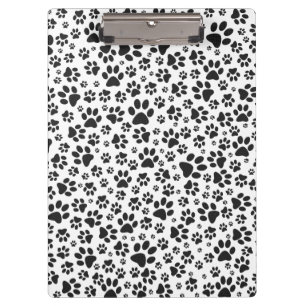 Dog Paws Black and White Polka Dot Klemmbrett