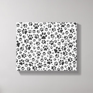 Dog Paws Black and White Polka Dot Leinwanddruck