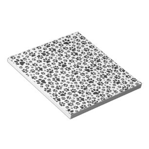 Dog Paws Black and White Polka Dot Notizblock
