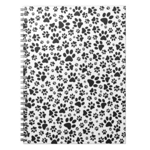 Dog Paws Black and White Polka Dot Notizblock