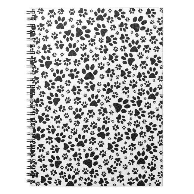 Dog Paws Black and White Polka Dot Notizblock (Vorderseite)