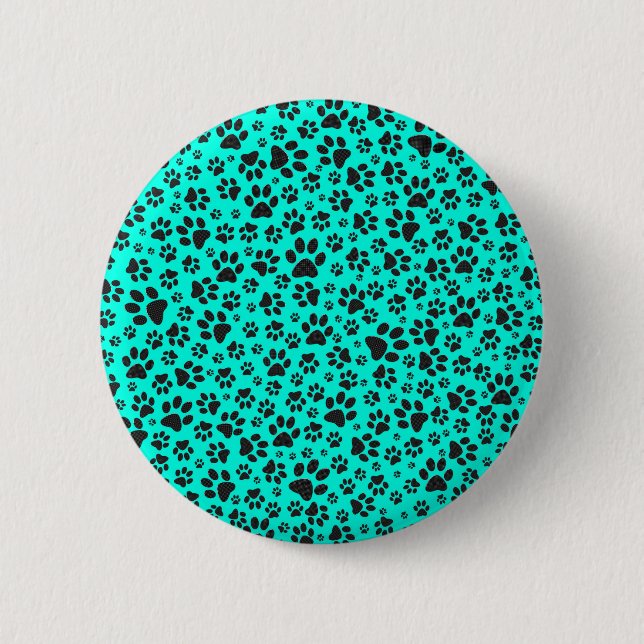 Dog Paws Black and White Polka Dot on viviviviane  Button (Vorderseite)