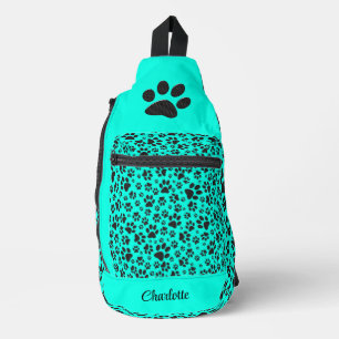 Dog Paws Black and White Polka Dot on viviviviane Crossbody Bag