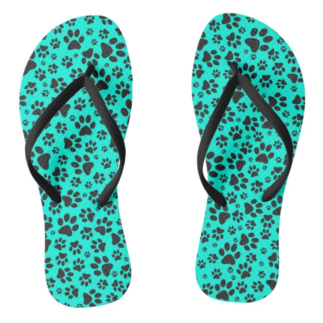 Dog Paws Black and White Polka Dot on viviviviane  Flip Flops (Fußbett)
