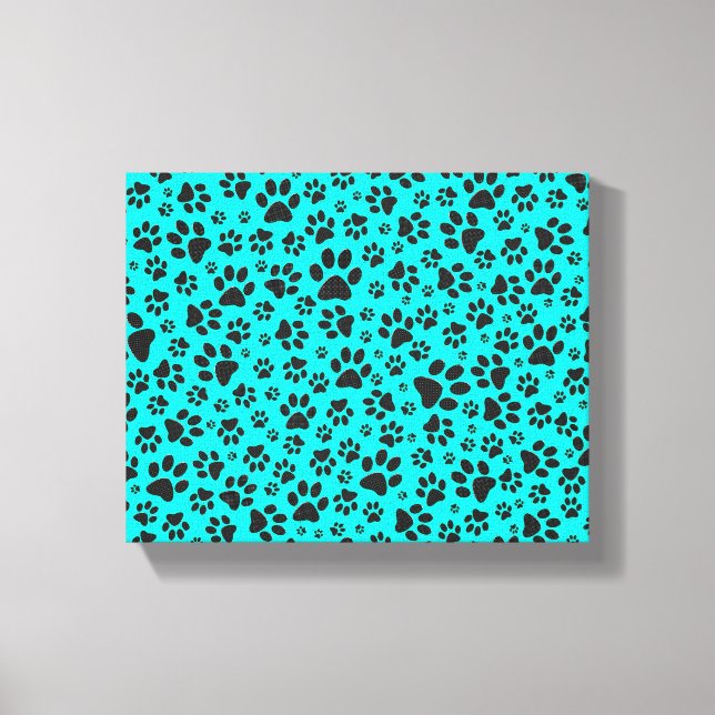 Dog Paws Black and White Polka Dot on viviviviane  Leinwanddruck (Vorderseite)