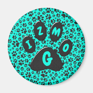 Dog Paws Black and White Polka Dot on viviviviane Magnet