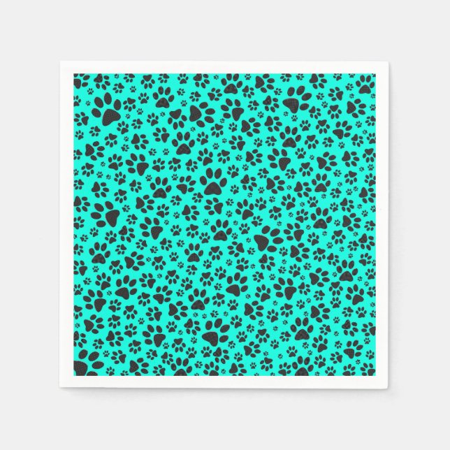 Dog Paws Black and White Polka Dot on viviviviane  Serviette (Vorderseite)