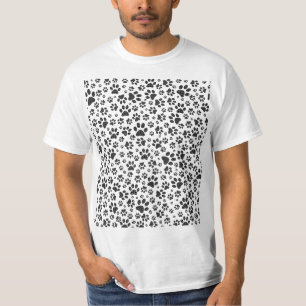 Dog Paws Black and White Polka Dot T-Shirt