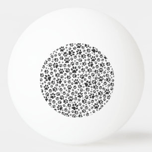 Dog Paws Black and White Polka Dot Tischtennisball
