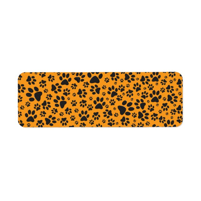 Dog Paws Black & White Polka Dot auf Dahlia Orange (Vorne)
