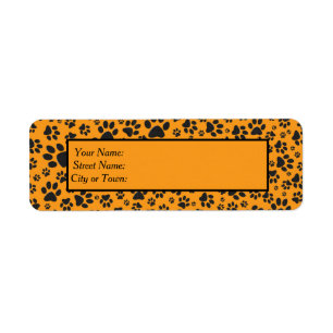 Dog Paws Black & White Polka Dot auf Dahlia Orange