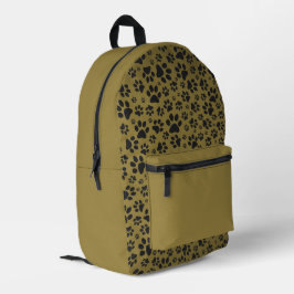 Dog Paws Black & White Polka Dot auf militärischem Bedruckter Rucksack