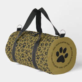 Dog Paws Black & White Polka Dot auf militärischem Duffle Bag