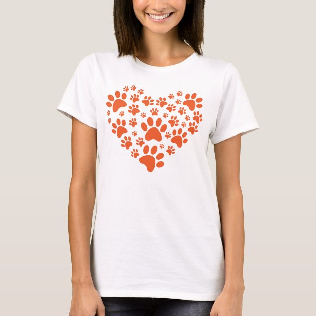 Dog paws Heart T-Shirt (Vorderseite)
