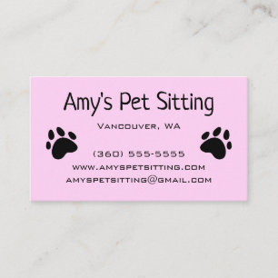 Dog Paws Pink Business Cards Visitenkarte