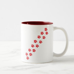 Dog Paws Prints Zweifarbige Tasse