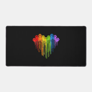 Dog Paws Rainbow Heart Hund Lover Gay Pride Lgbt Schreibtischunterlage