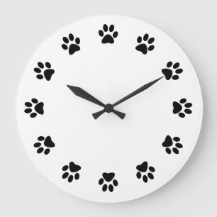 DOG PAWS WALL CLOCK GROßE WANDUHR