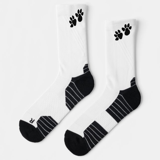 Dog Pay Icon - Schwarz & Weiß Socken (Links)