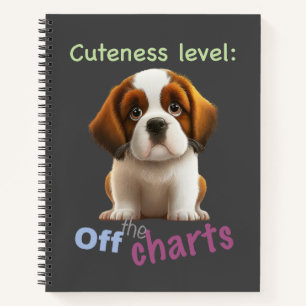 Dog Pet Cuteness Level Niedlich Adortable Funny Zi Notizbuch
