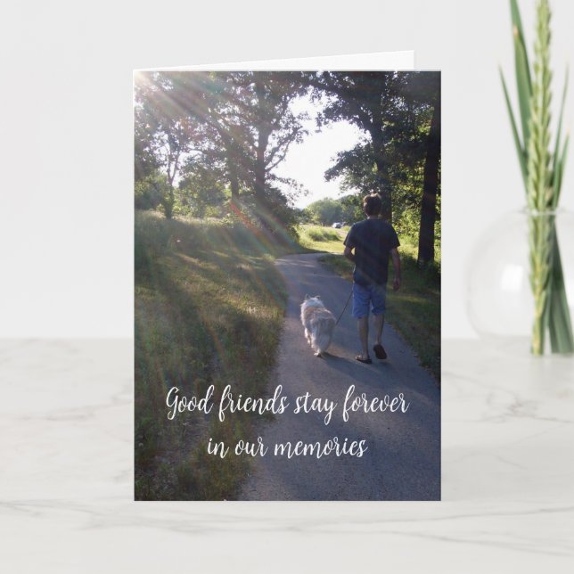 Dog Pet Foto Beileid Rainbow Bridge Poem Card Karte (Vorderseite)