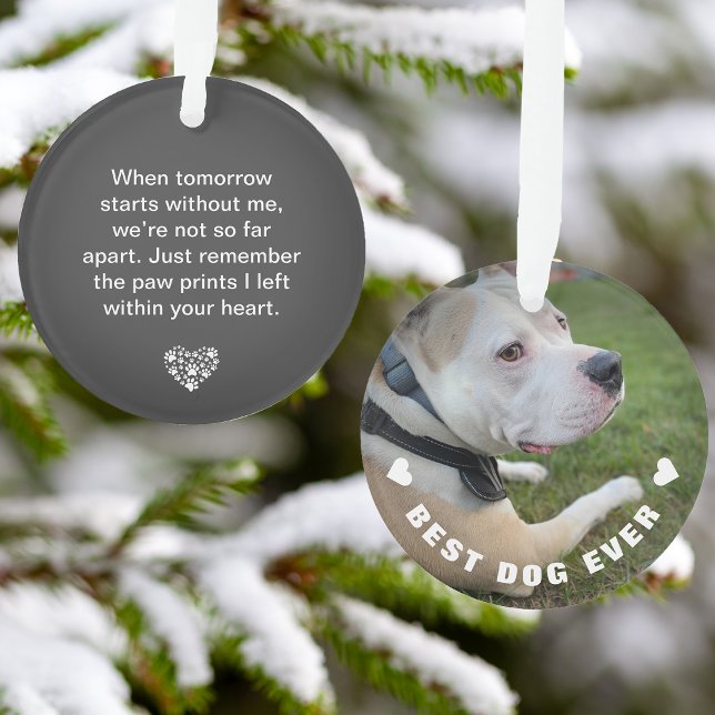 Dog Pet Gedicht Foto Graue Gedenkstätte Keepake Ornament (Dog Pet Poem Photo Gray Memorial Keepsake Ornament)
