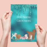 Dog Pet Grooming Sitting Business Glitzer Flyer<br><div class="desc">Dieses Design kann in dem Bereich personalisiert werden, der durch das Ändern des Fotos und/oder Textes zur Verfügung gestellt wird. Oder Sie können es anpassen, indem Sie den Mausklick auswählen, um weitere Optionen anzupassen, um die Farbe des Hintergrunds zu löschen oder zu ändern, Text hinzuzufügen, die Textfarbe oder den Stil...</div>