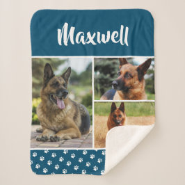 Dog Pet Lover Foto Collage Memorial Pawprint Sherpadecke
