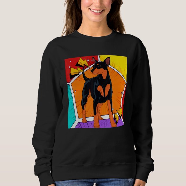 Dog Pet Min Pin Dog Owner Animal Pop Min Pinscher Sweatshirt (Vorderseite)