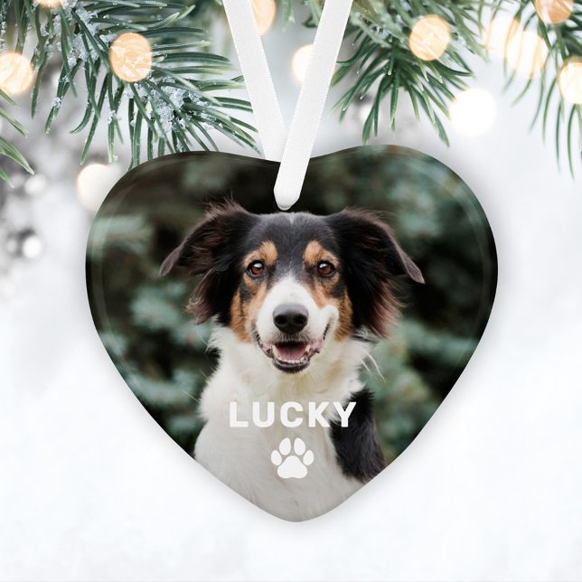 Dog Pet Paw Drucken Personalisiertes Foto Ornament (Von Creator hochgeladen)