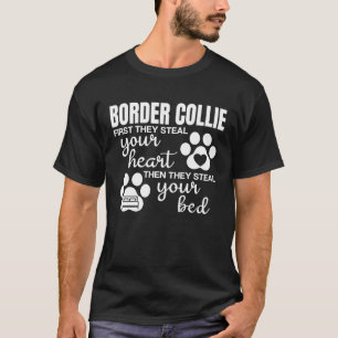 Dog Pfote mit Sprichwort Border Collie T-Shirt