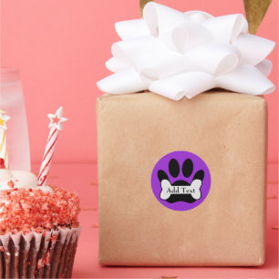 Dog Pfow drucken und auf Lila Licht abkleben Runder Aufkleber