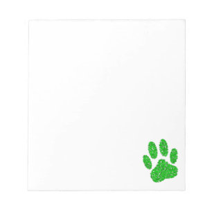 Dog Pfow Print Custom Green Foliage Notizblock