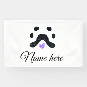 Dog Pfow schwarzes Haustier hinzufügen Name Text T Banner