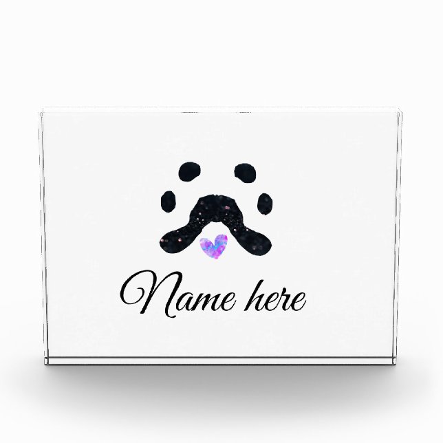 Dog Pfow schwarzes Haustier hinzufügen Name Text T Fotoblock (Vorderseite)