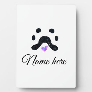 Dog Pfow schwarzes Haustier hinzufügen Name Text T Fotoplatte