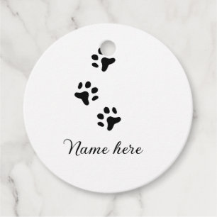 Dog Pfow schwarzes Haustier hinzufügen Name Text T Geschenkanhänger