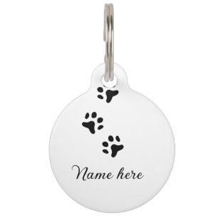 Dog Pfow schwarzes Haustier hinzufügen Name Text T Haustiermarke