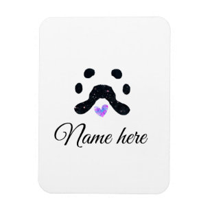 Dog Pfow schwarzes Haustier hinzufügen Name Text T Magnet
