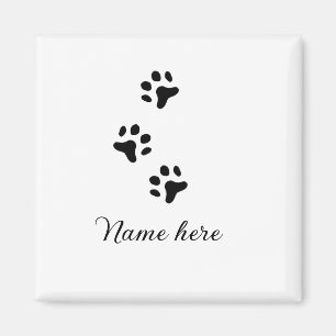 Dog Pfow schwarzes Haustier hinzufügen Name Text T Magnet