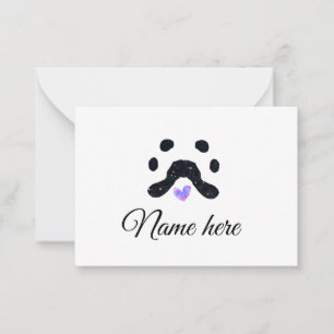 Dog Pfow schwarzes Haustier hinzufügen Name Text T Mitteilungskarte