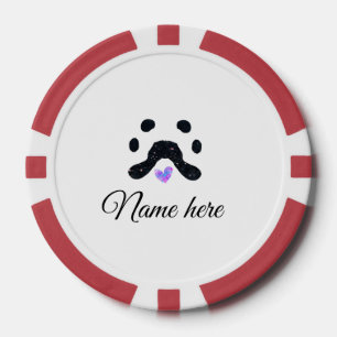 Dog Pfow schwarzes Haustier hinzufügen Name Text T Pokerchips