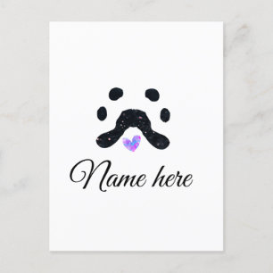 Dog Pfow schwarzes Haustier hinzufügen Name Text T Postkarte