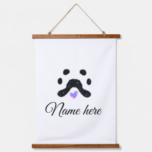 Dog Pfow schwarzes Haustier hinzufügen Name Text T Wandteppich Mit Holzrahmen